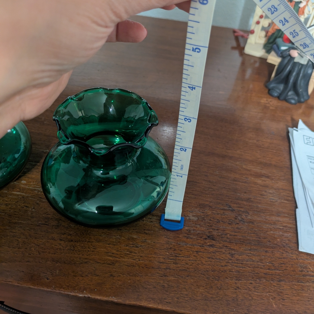 Anchor Hocking Deep Green Glass Vases - Picture 3 of 5